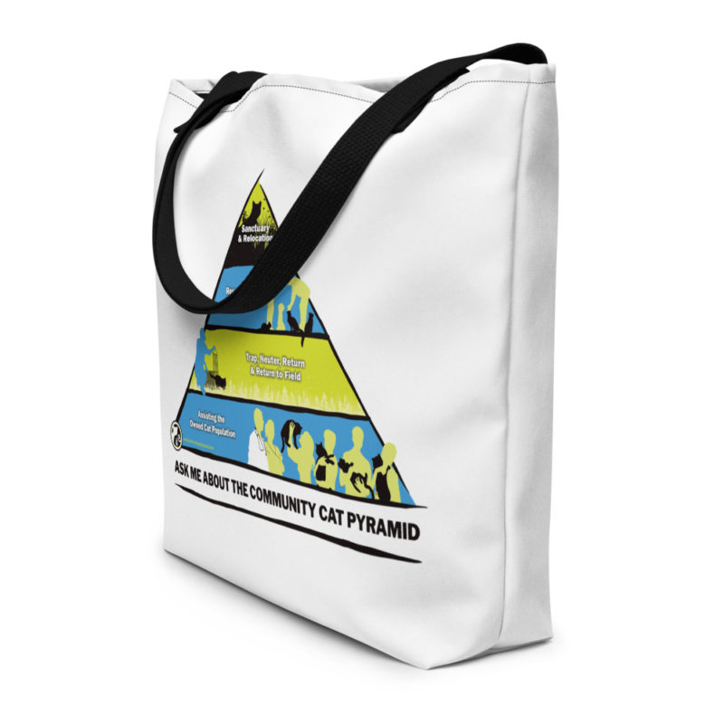 "Ask Me About The Community Cat Pyramid" Beach Bag