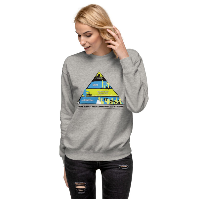 "Ask Me About The Community Cat Pyramid" Unisex Fleece Pullover - Image 2